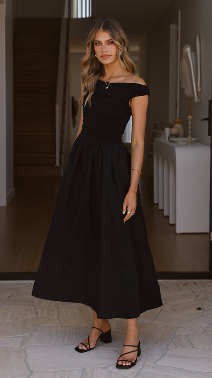 Black Immy Midi Dress in Chocolate