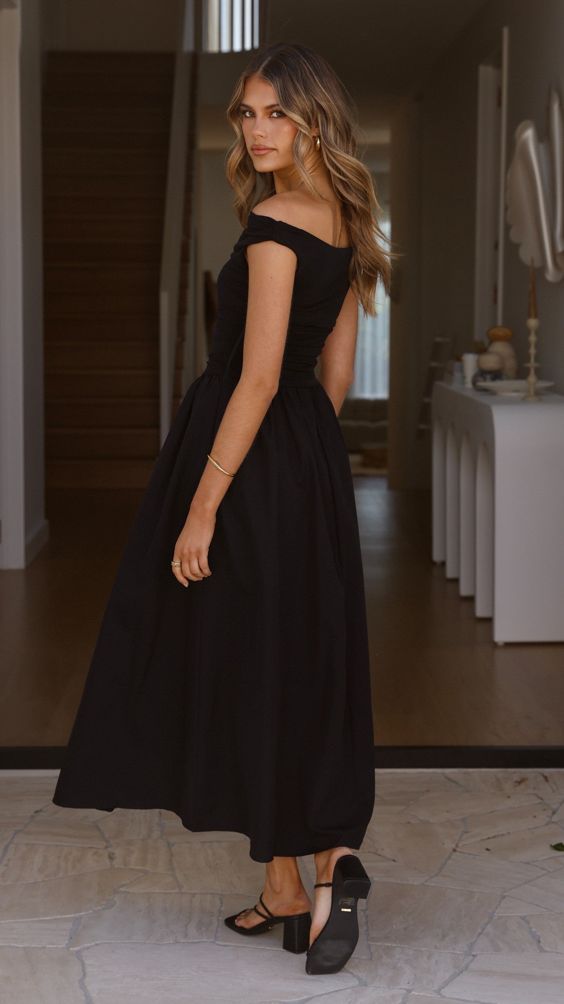 Black Immy Midi Dress in Chocolate