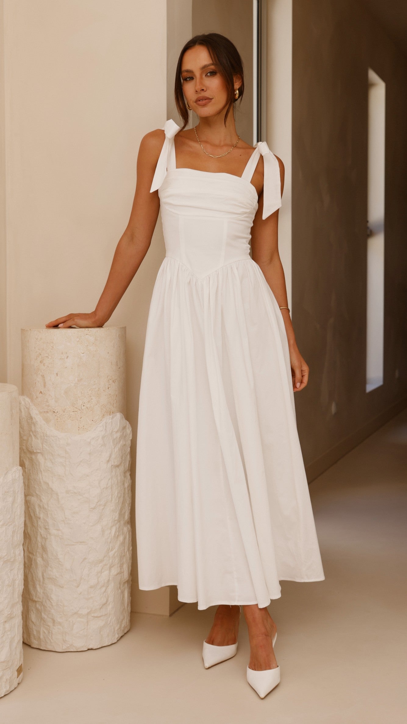 White Haisley Pink Maxi Dress