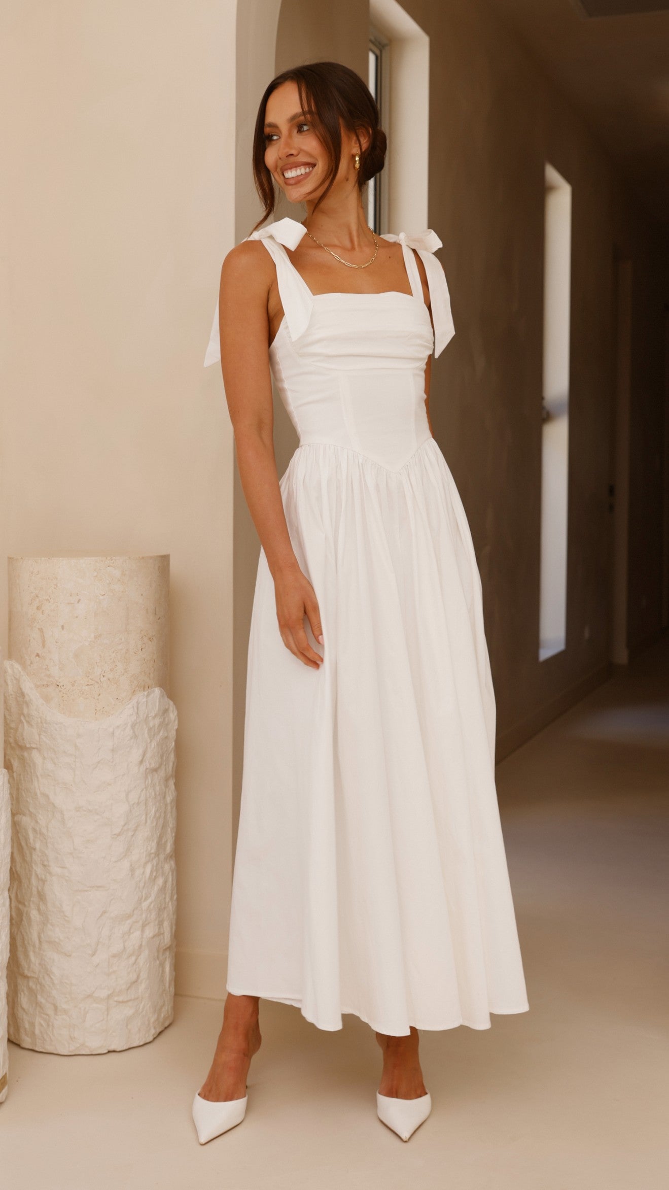 White Haisley Pink Maxi Dress