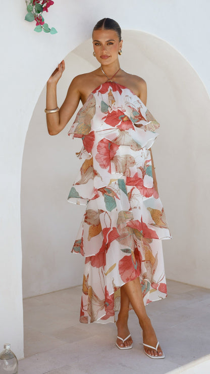 Blush Lotus Margot Lilac Floral Maxi Dress