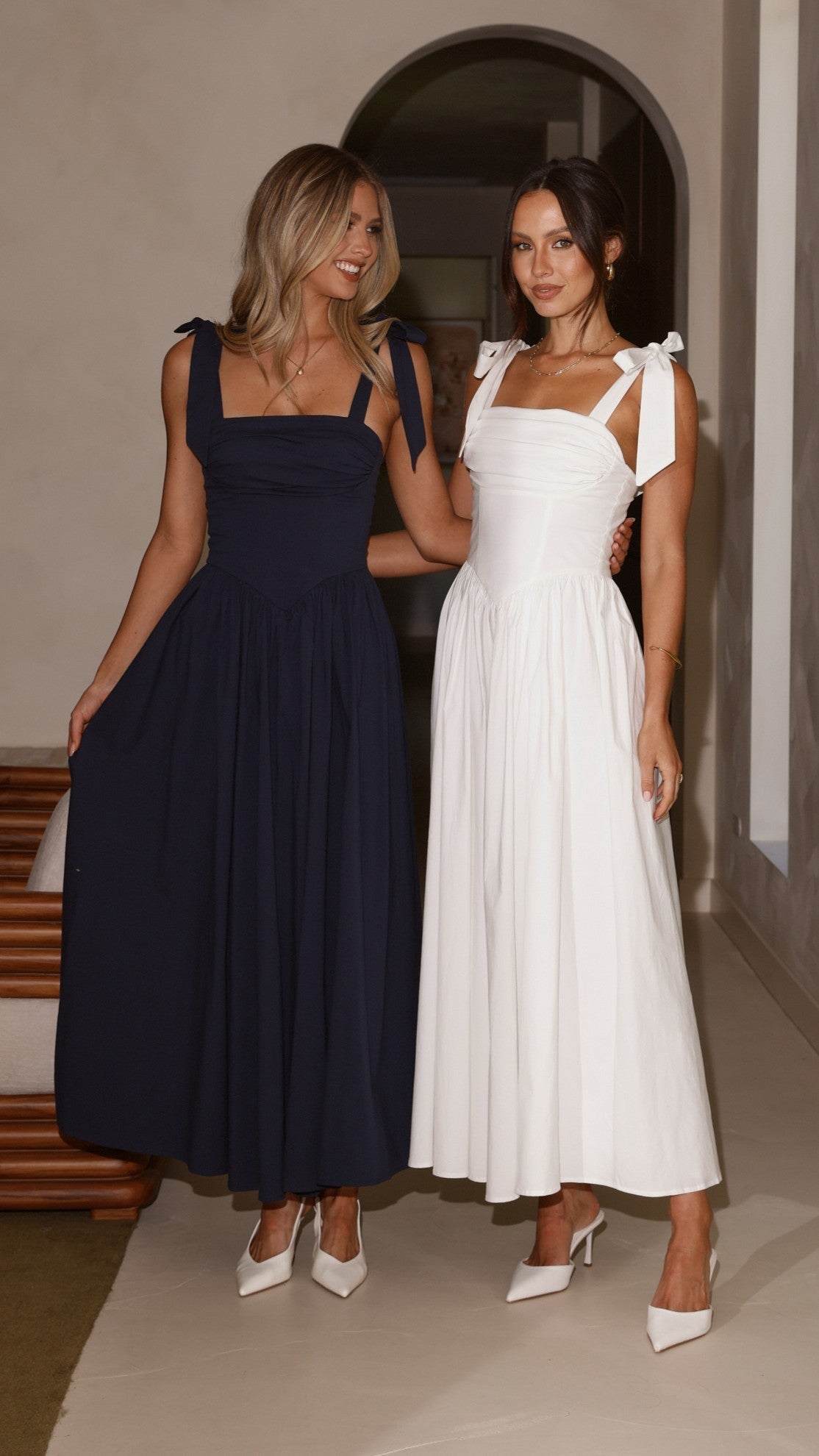 Navy Haisley Pink Maxi Dress