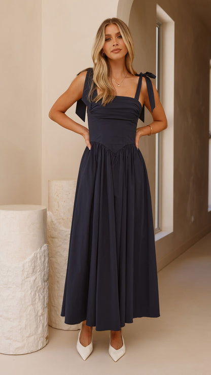 Navy Haisley Pink Maxi Dress