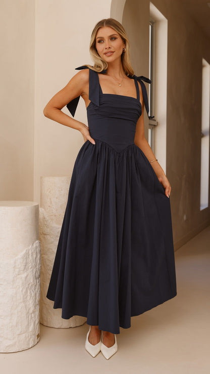 Navy Haisley Pink Maxi Dress