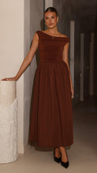 Immy Midi Dress in Chocolate