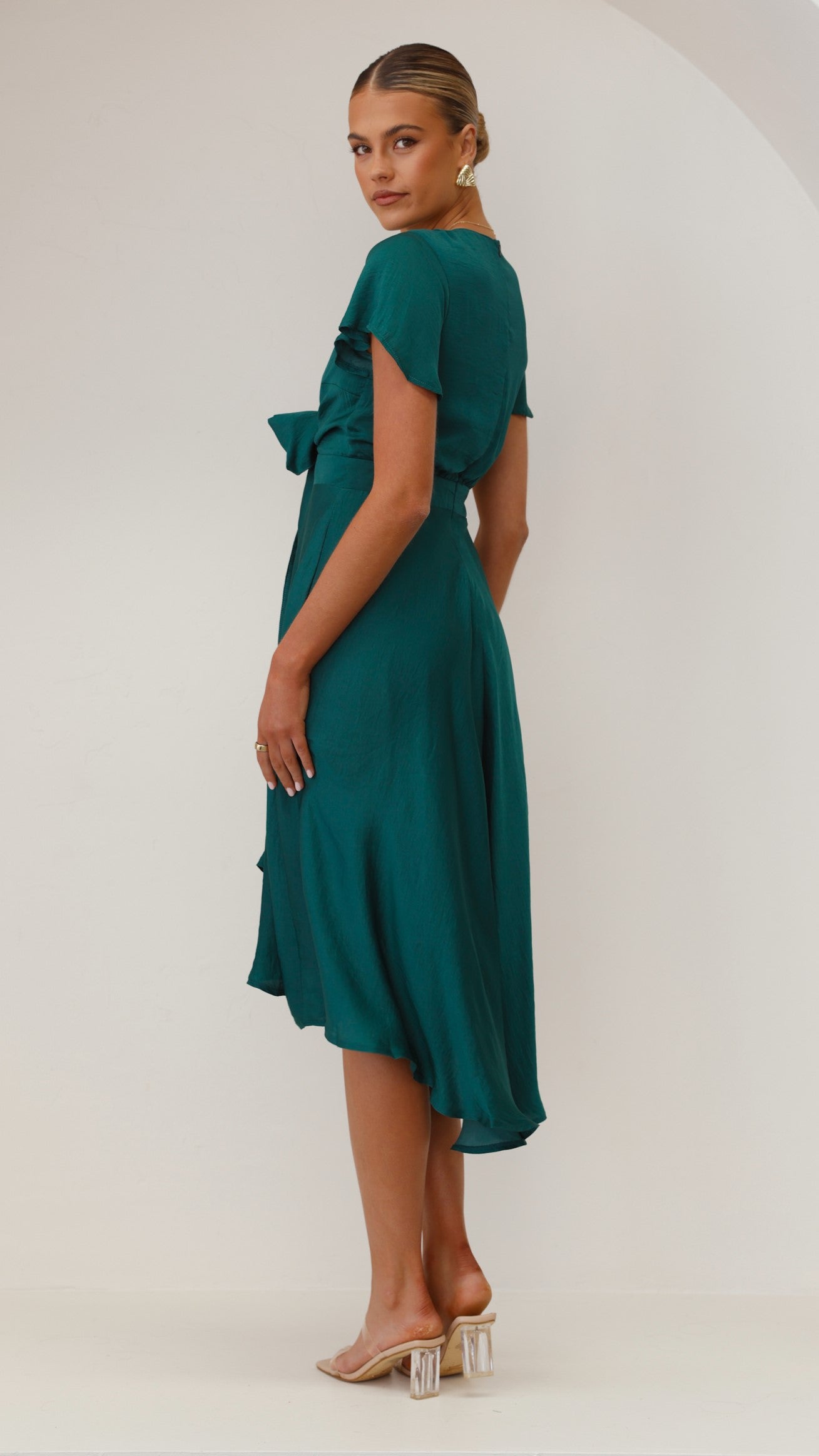 Emerald Dahlia Navy Midi Dress