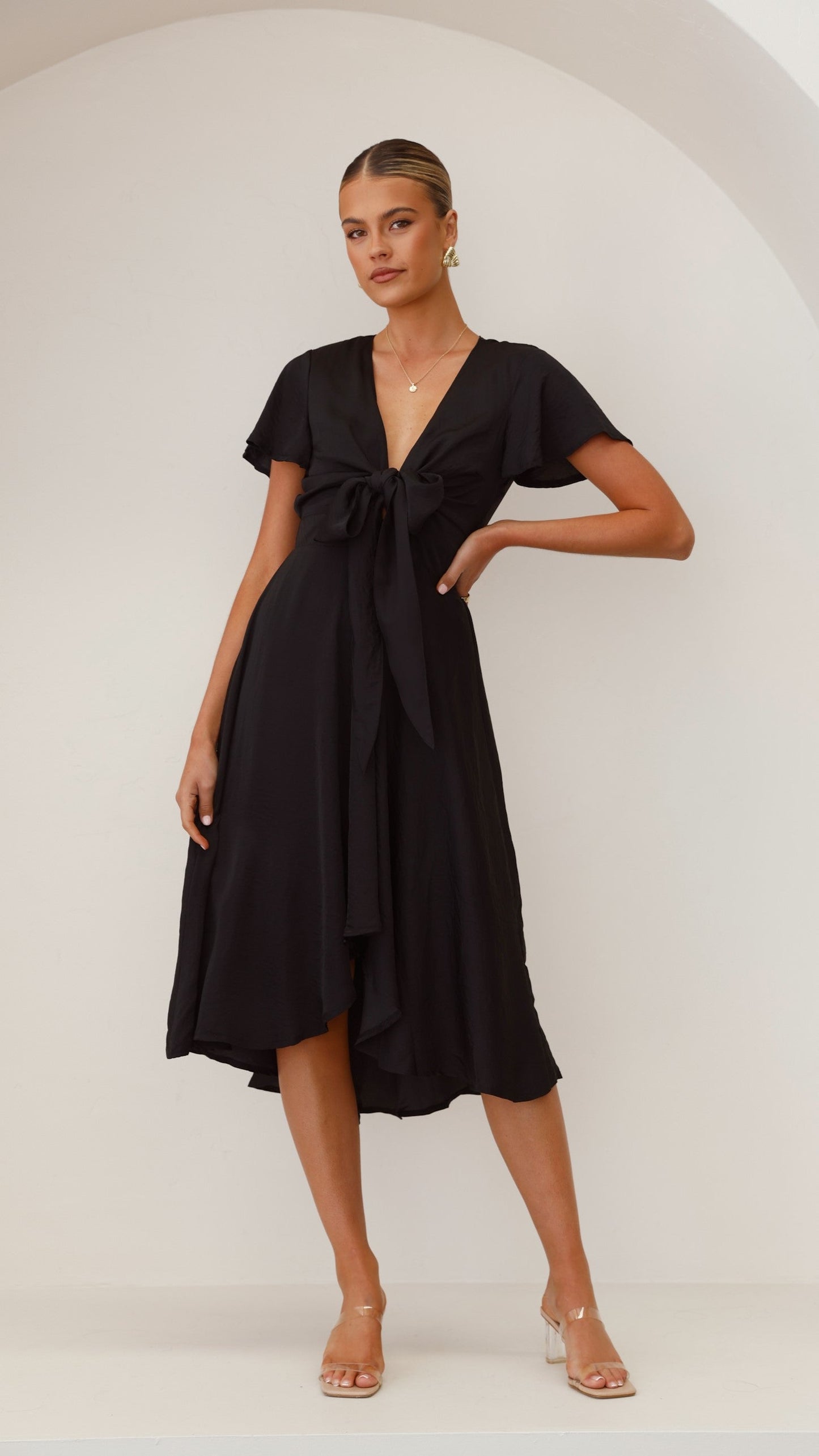 Black Dahlia Navy Midi Dress