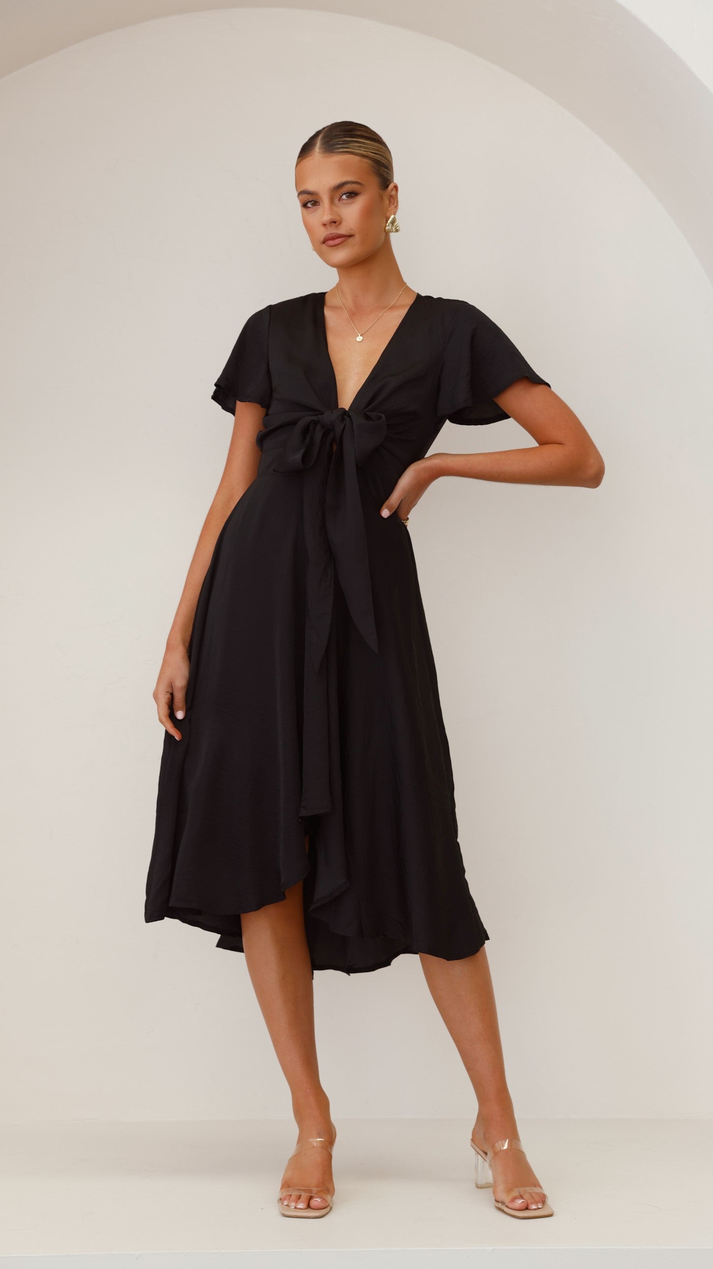 Black Dahlia Navy Midi Dress
