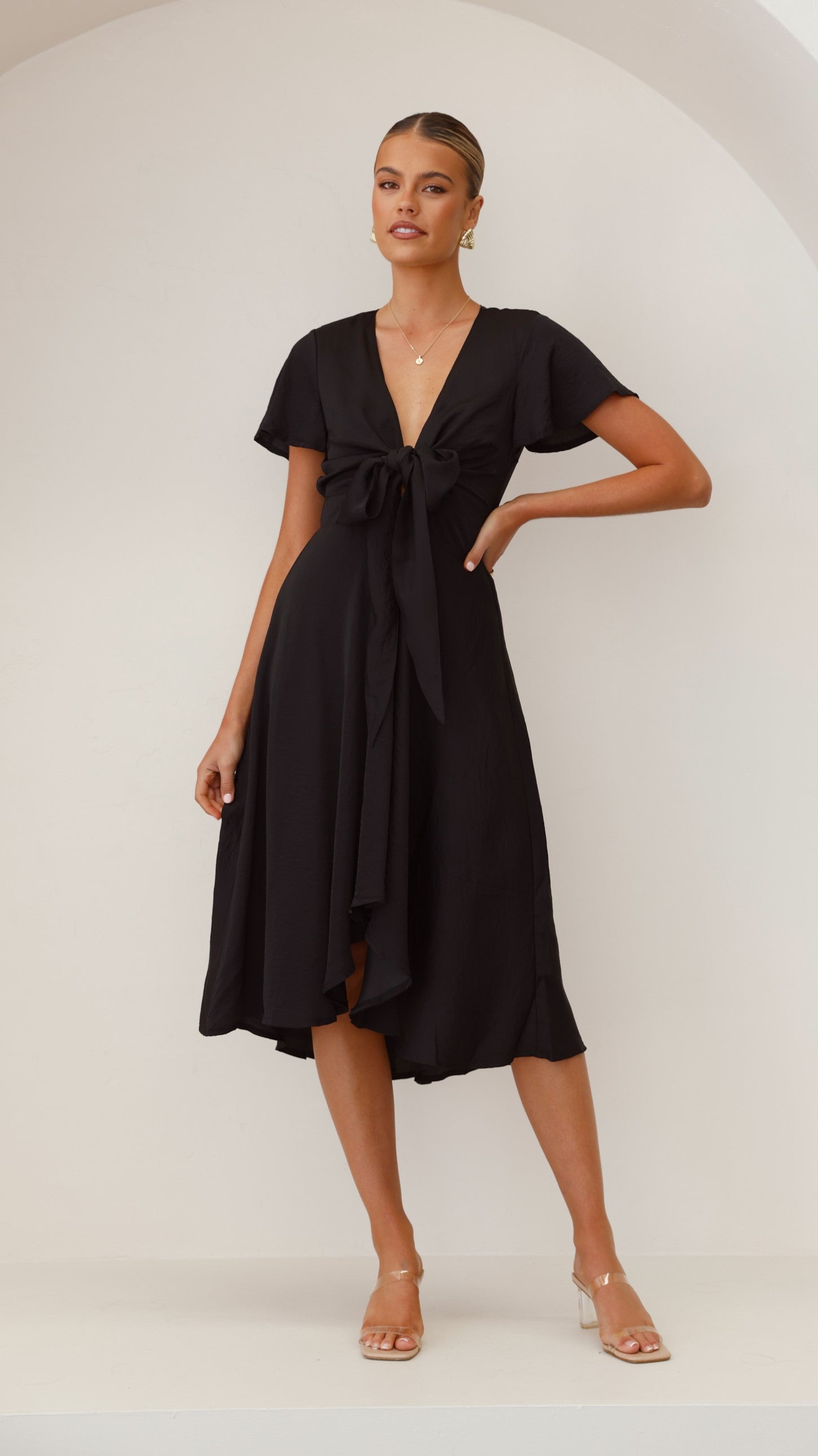 Black Dahlia Navy Midi Dress