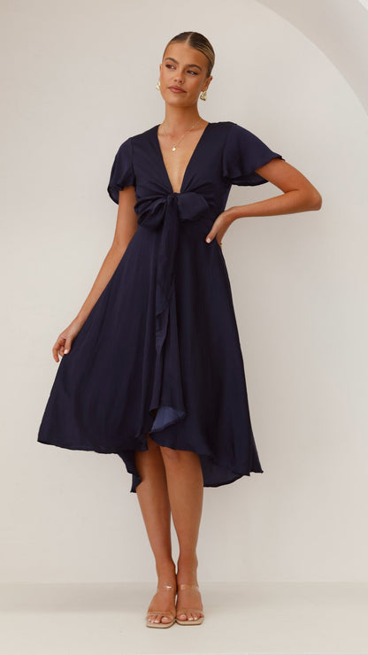 Navy Dahlia Navy Midi Dress