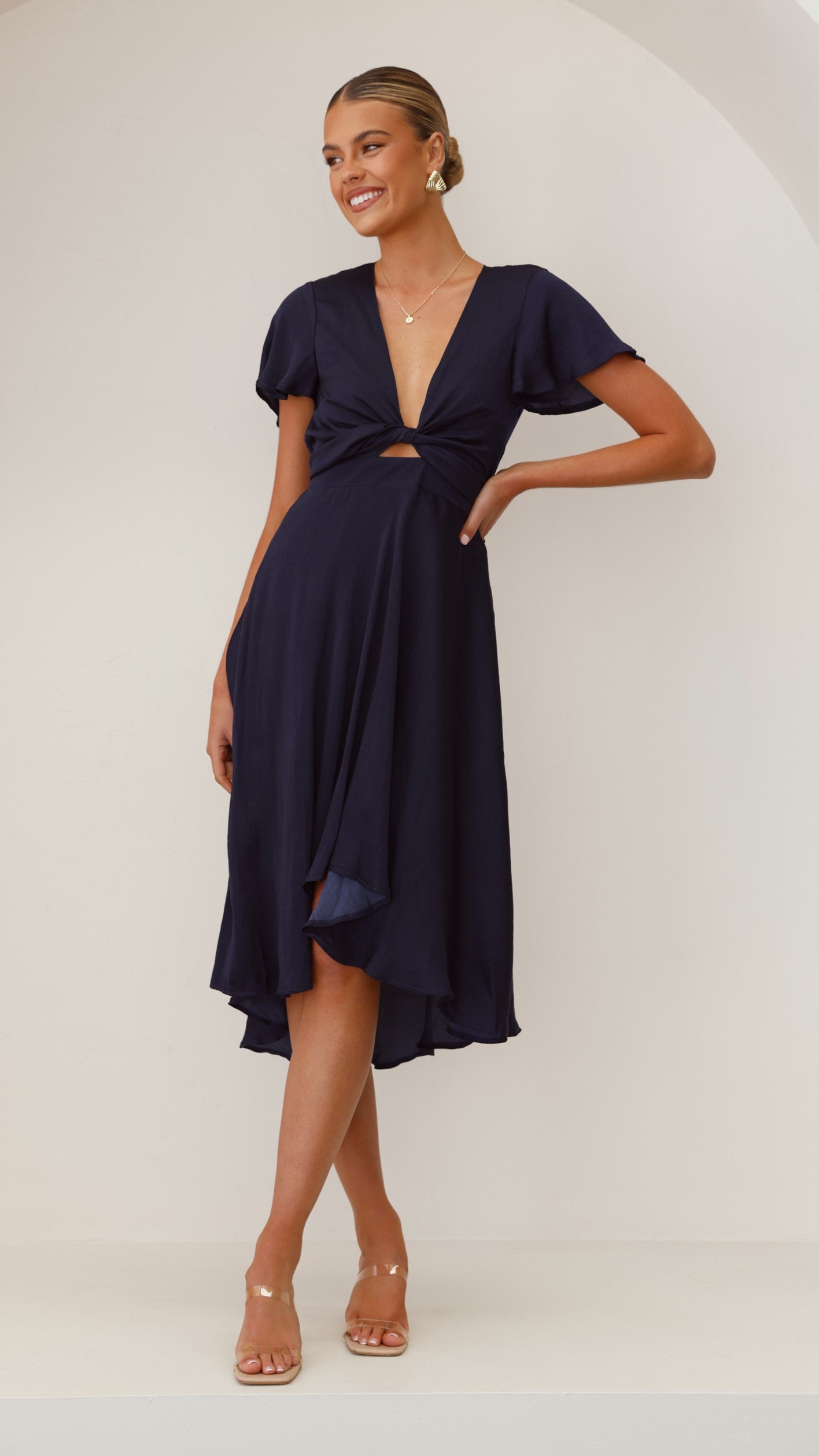 Navy Dahlia Navy Midi Dress