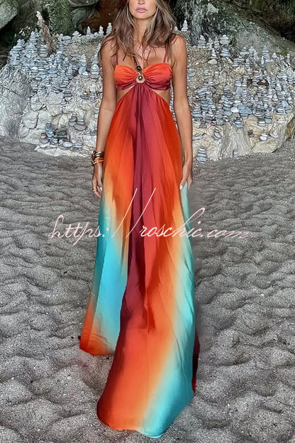 up Vacation Maxi Dress Vivienne Printed Cutout Maxi Dress