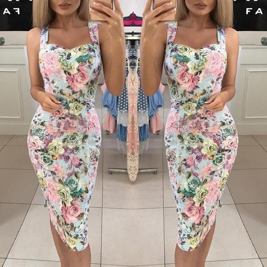 Vivienne Printed Spaghetti Slip Dress
