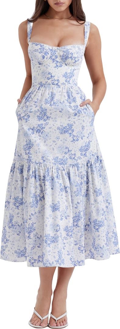 Elia Floral Cotton Corset Sundress