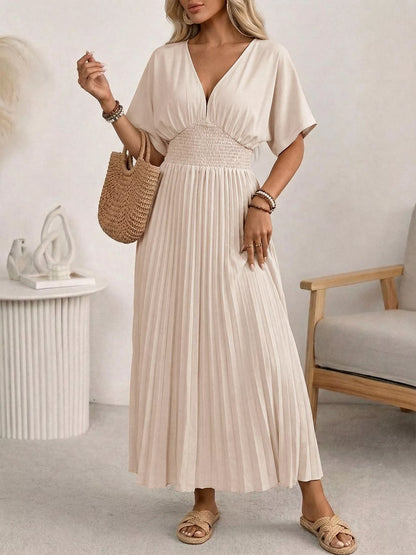 Neck Midi Dress Margot Pleated Maxi Dress
