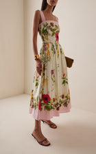 Margot Scarf-Print Cotton-Poplin Midi Dress