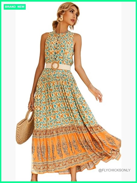 Margot Floral Linen Maxi Dress