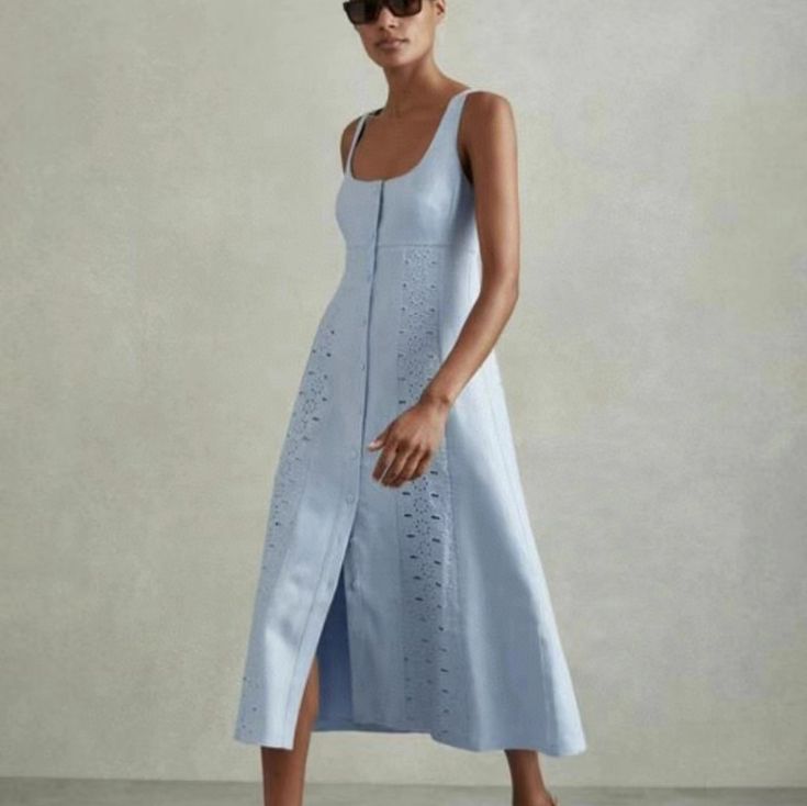 Arabella Light Blue Midi Dress