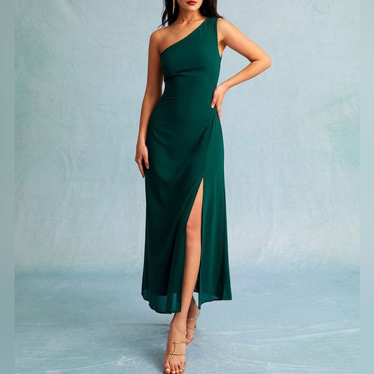 Marlowe One-Shoulder Maxi Dress in Sage