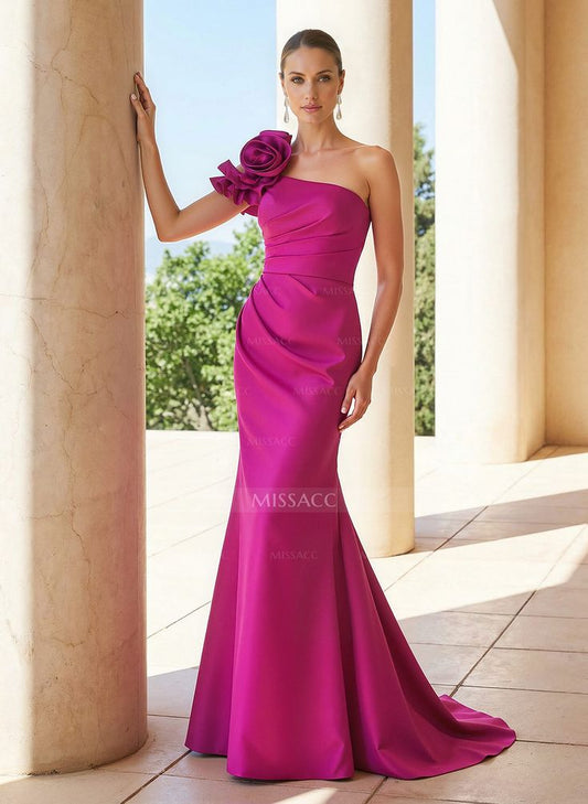 Vivienne One-Shoulder Satin Mermaid Gown