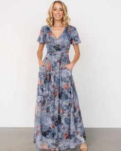 Ardley Slate Print Maxi Dress