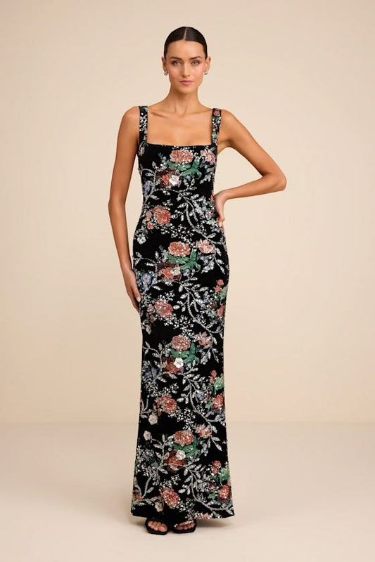 Camesha Velvet Sequin Maxi Dress