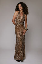 Elera Printed Mesh Maxi Dress