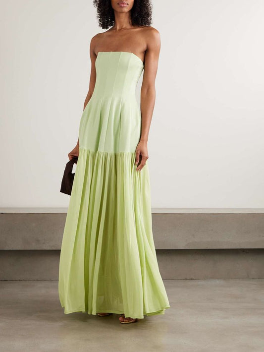 Sandrine Pleated Crepe Midi Dress
