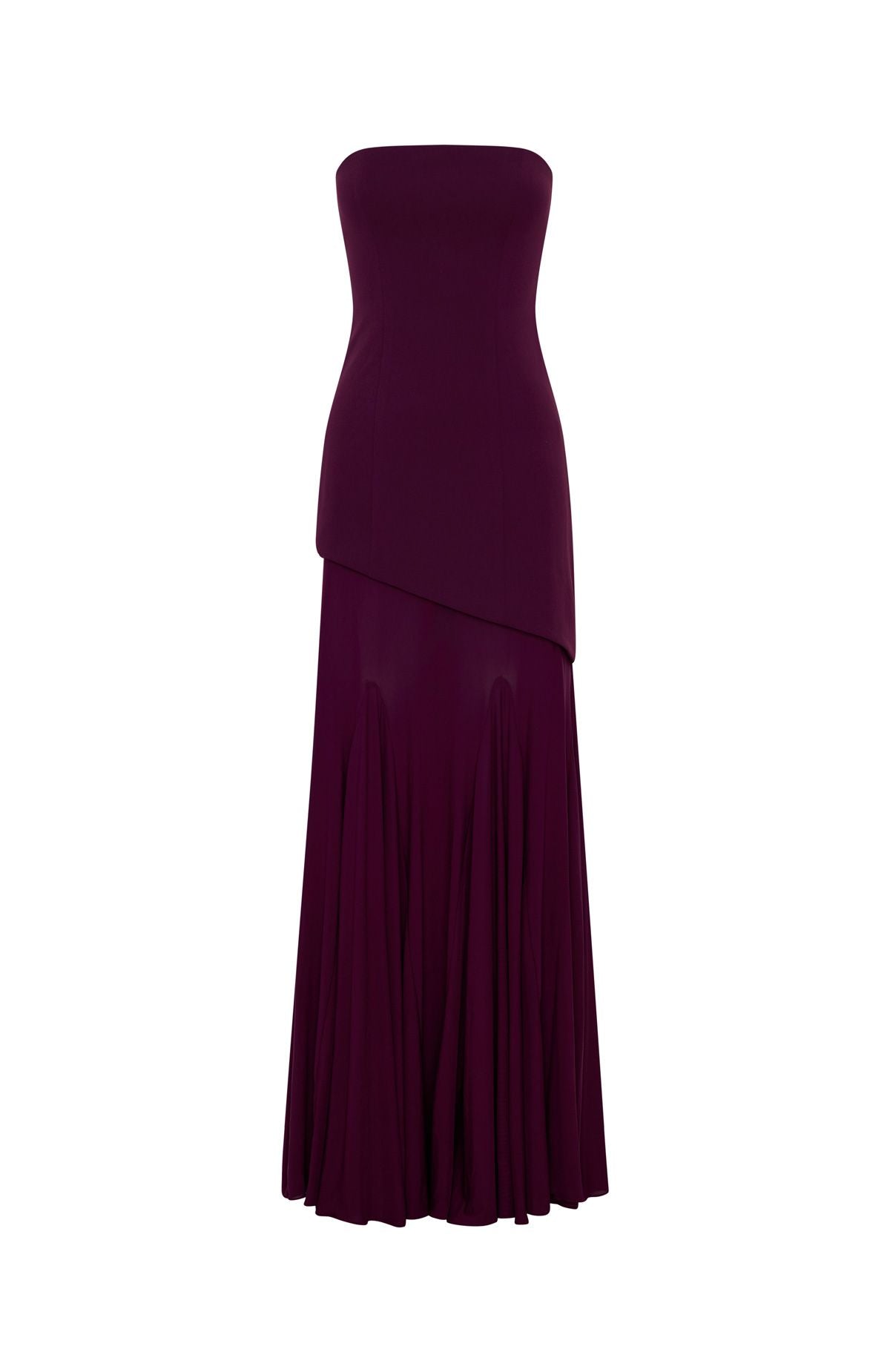 Margot Strapless Maxi Dress in Burgundy