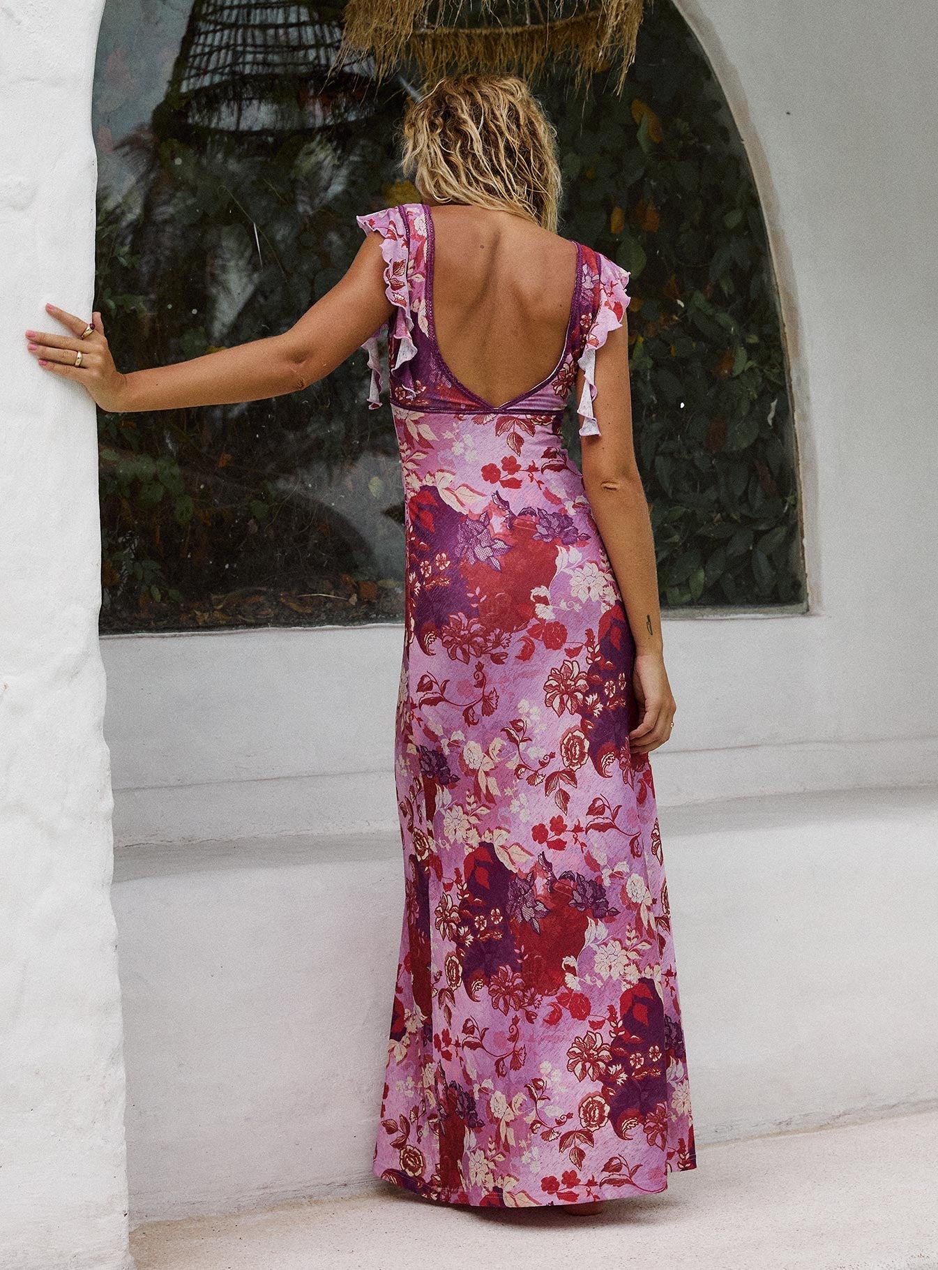 Purple Multi Soleila Maxi Dress in Purple Multi