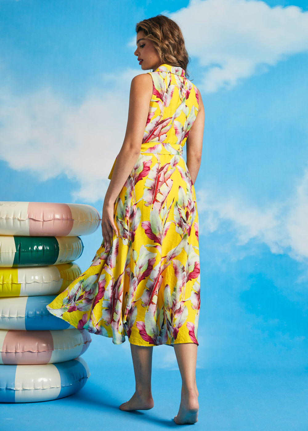 Golden Tropics Arabella Wrap Dress in Golden Tropics