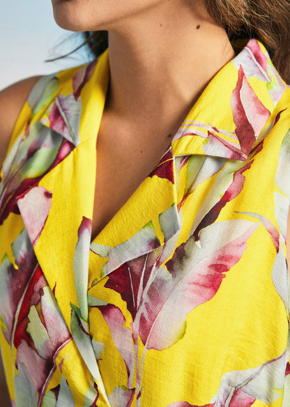 Golden Tropics Arabella Wrap Dress in Golden Tropics