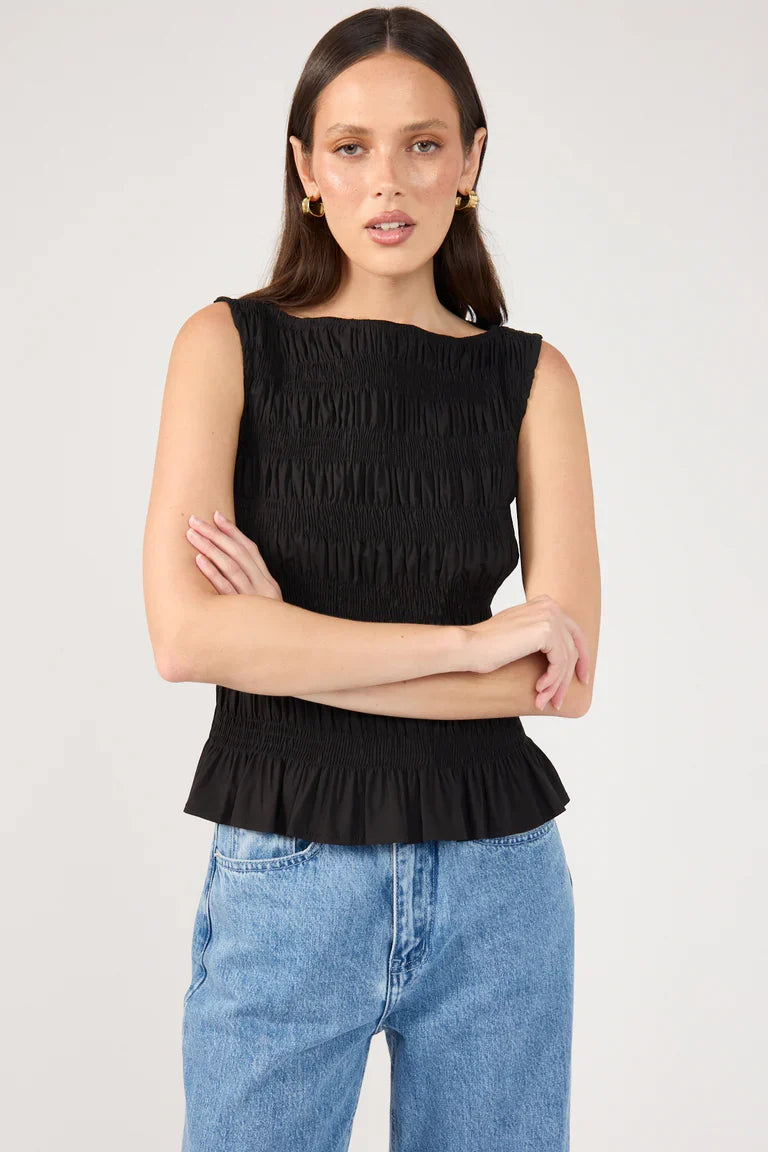 High Neck Top Black
