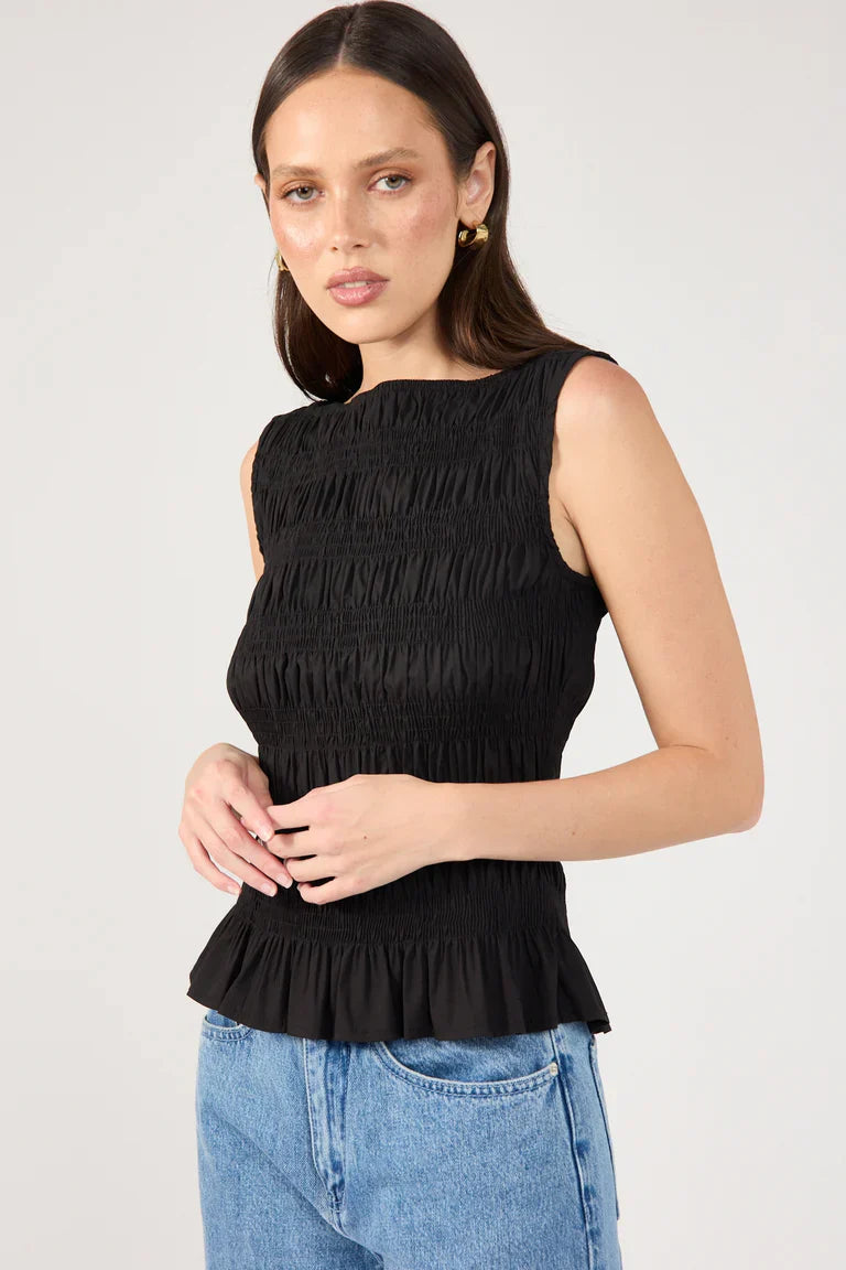High Neck Top Black