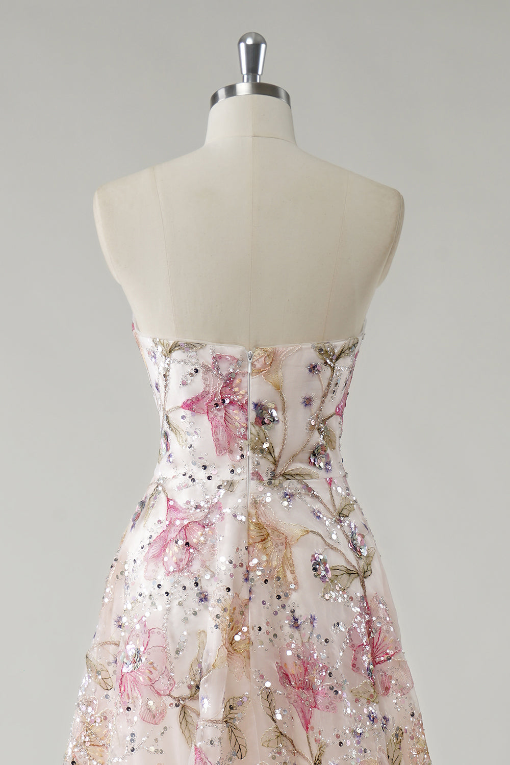 Line Strapless Sequin Floral Long Prom Dress Isabelle Sequin Floral A-Line Gown