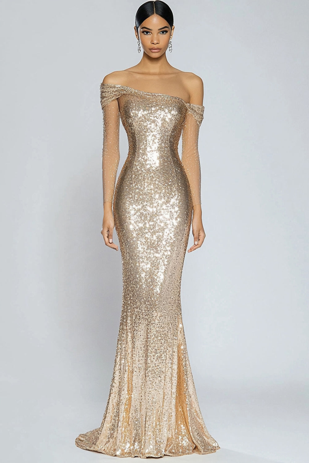 Champagne Margot Sequin Mermaid Gown