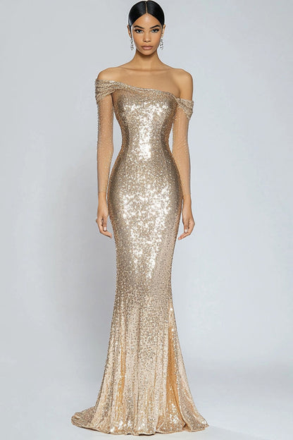 Champagne Margot Sequin Mermaid Gown