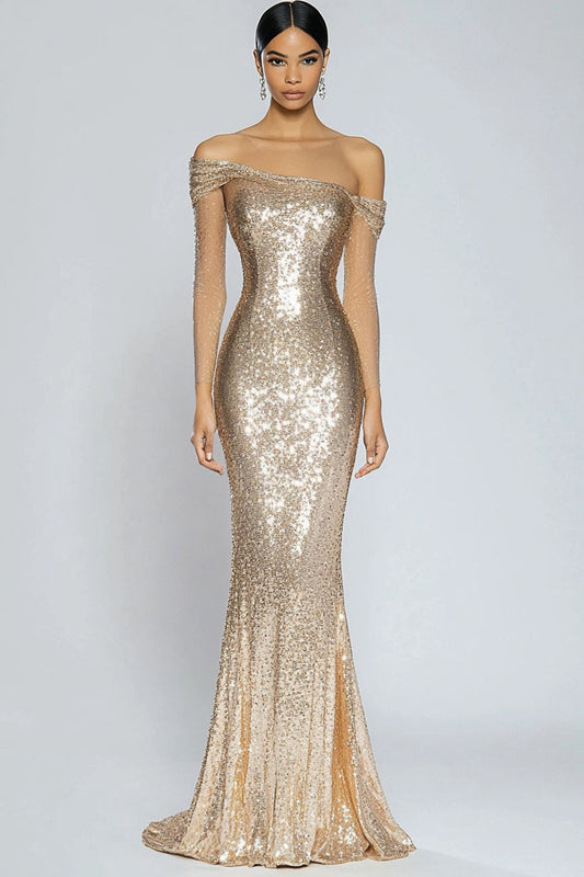Champagne Margot Sequin Mermaid Gown