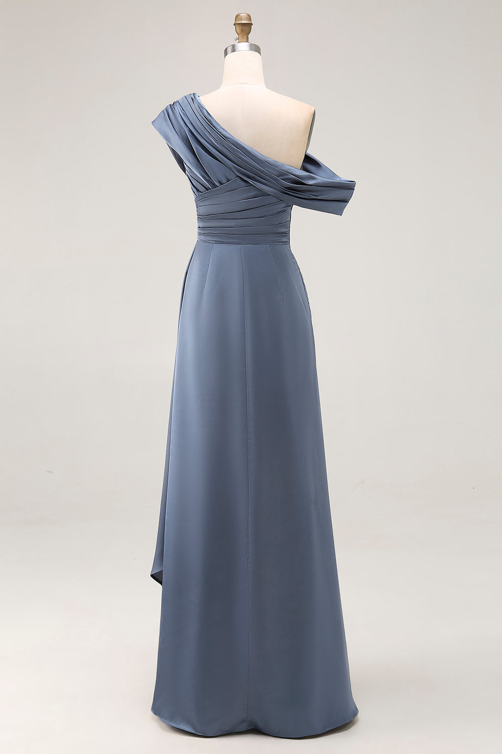 Blush Pink Vivienne One-Shoulder Satin Mermaid Dress