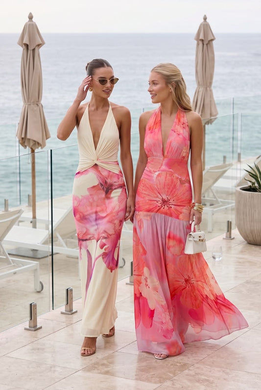 Arabella Sunset Maxi Dress in Rose
