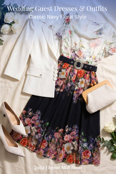 Midi Dress for Spring Wedding Guest Style | Julia Elegant Midi Dress