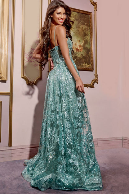 Sage Margot Beaded A-Line Formal Gown
