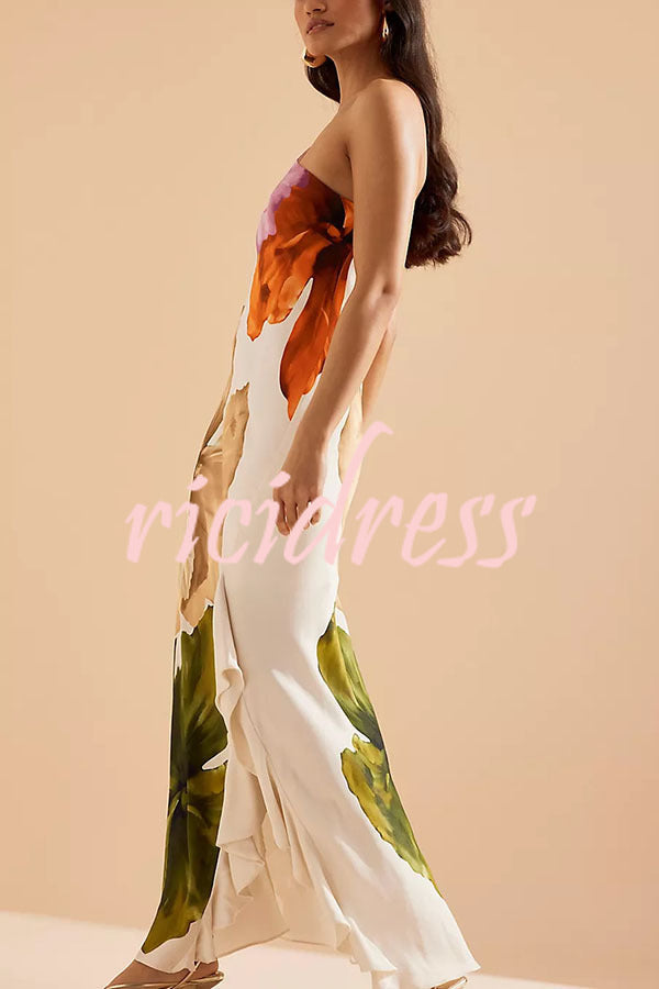 White Arabella Floral Maxi Slip Dress