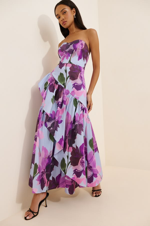 Torrance Strapless Silk Dress