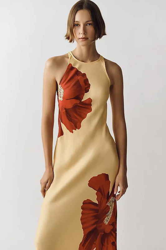 Margot Poppy Print Midi Dress