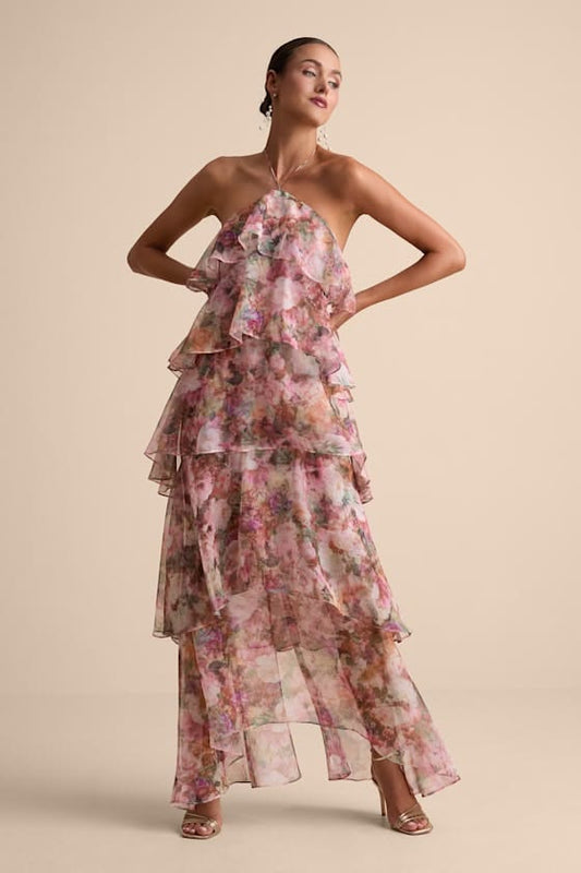 Melody Floral Halter Maxi Dress