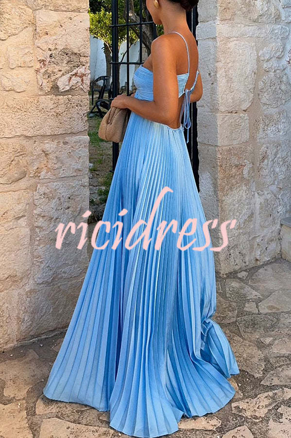 Blue Ophelia Satin Maxi Dress