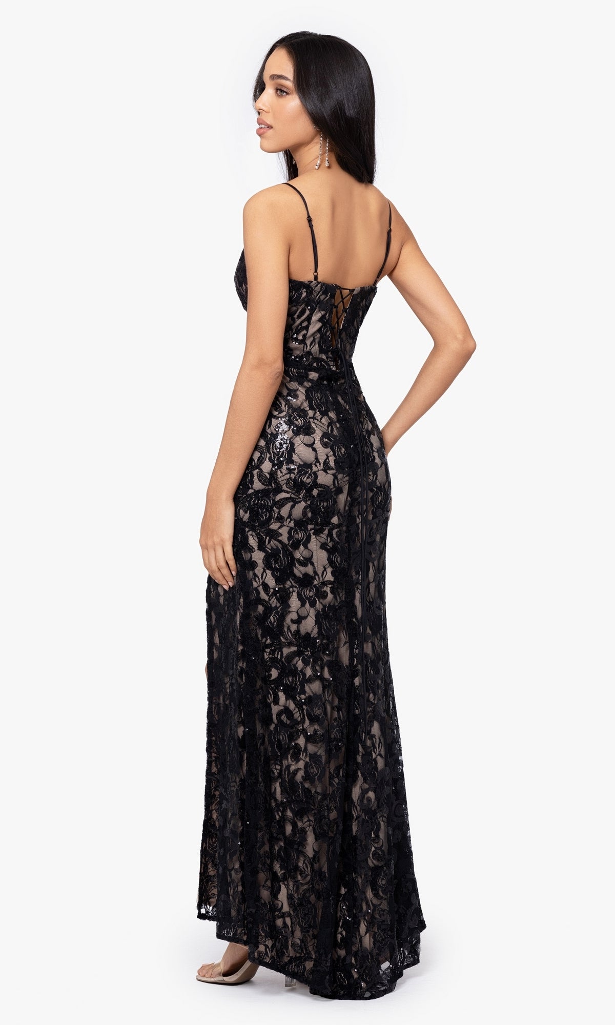 Royal Arabella Sequin-Lace Gown