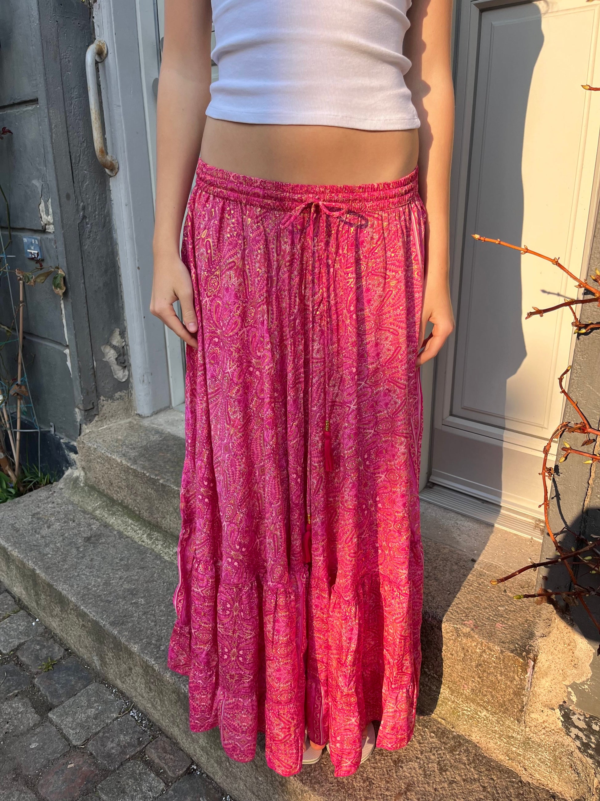 Valentina Gold Foil Maxi Skirt
