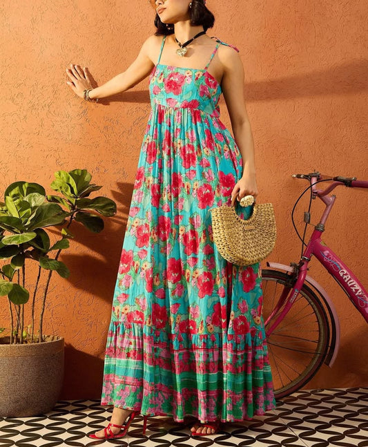Margot Floral Cotton Maxi Dress